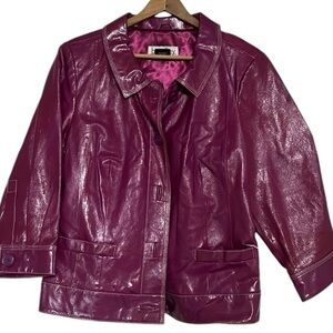 Bradley Bayou Leather Jacket Vintage Purple Large
